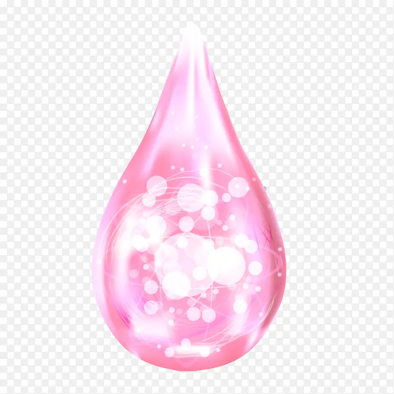 粉色矢量发光感水滴