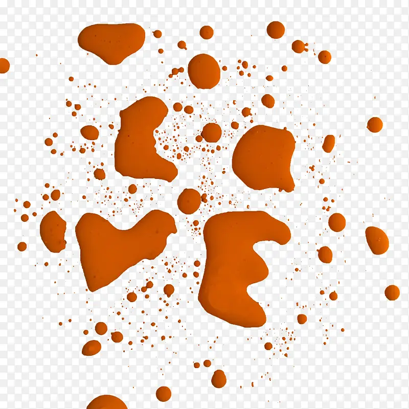 颜料橙色水滴