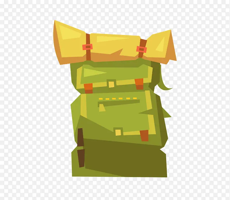 绿色的野营用品背包