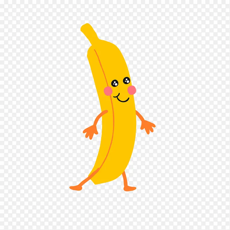 黄色卡通开心香蕉