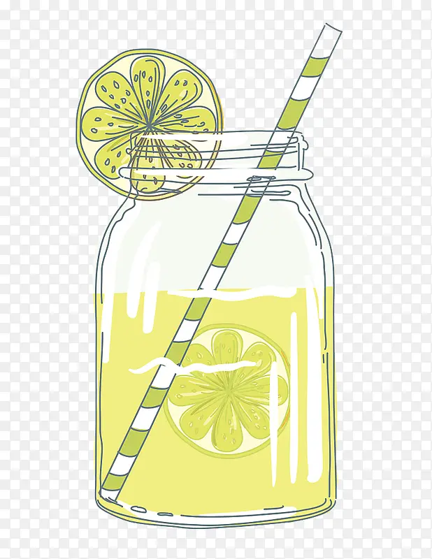 手绘插图软饮料柠檬汁