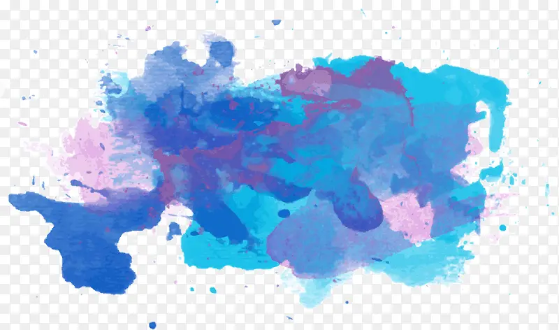 蓝紫色中国风墨迹装饰