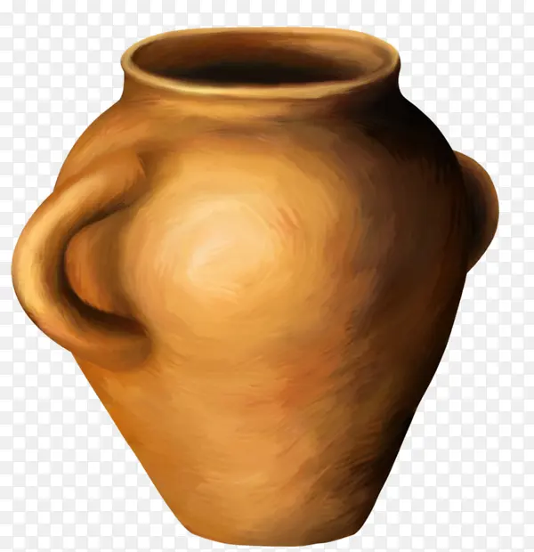 手绘复古陶罐