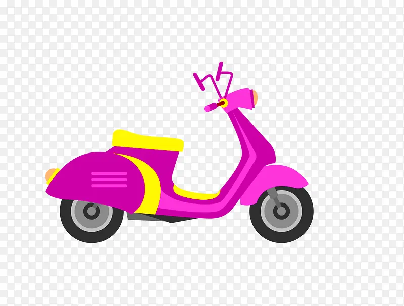 紫色的卡通摩托车