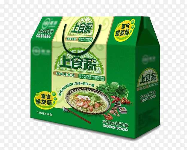 绿色海鲜菜品礼盒包装