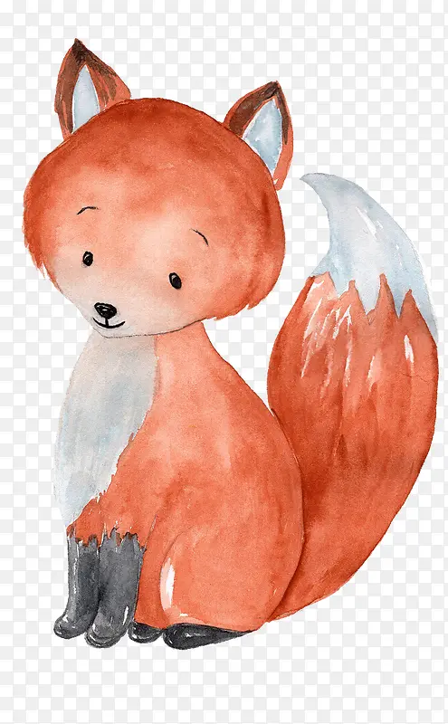 手绘卡通可爱红色小狐狸
