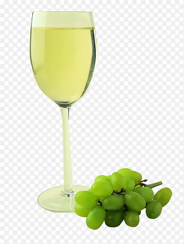 装在杯中的白葡萄酒