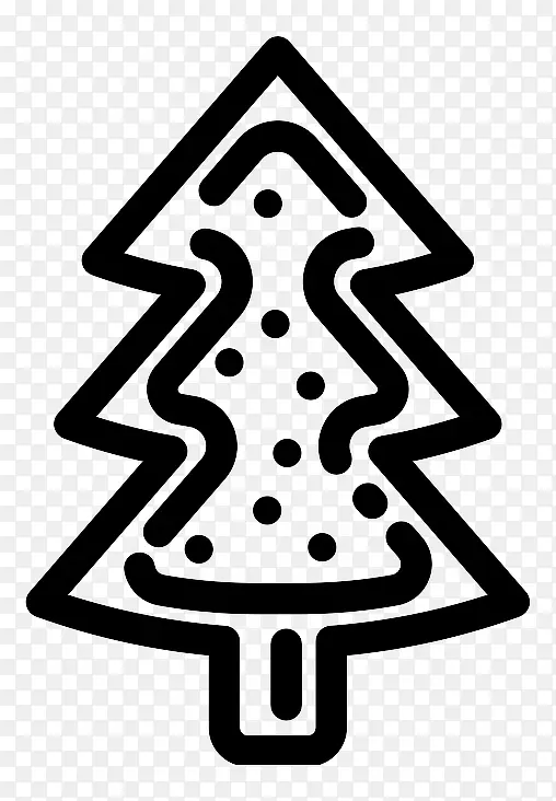 黑白圣诞树装饰图案