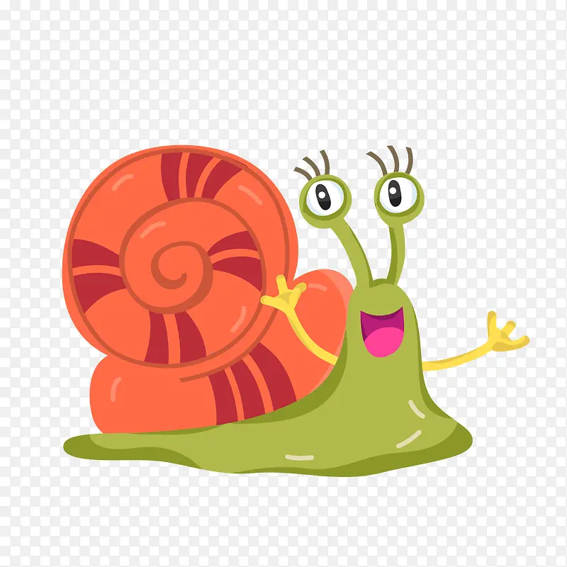手绘蜗牛昆虫设计