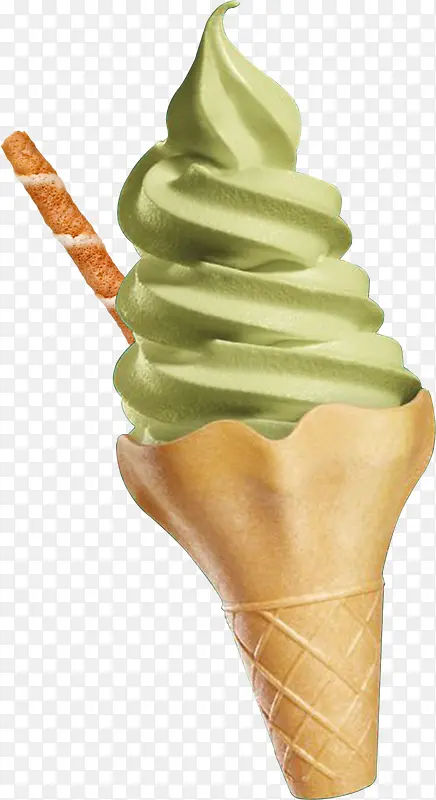 手绘绿色冰淇淋食物