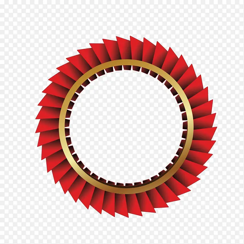 抽象红色矢量风火轮圆环装饰