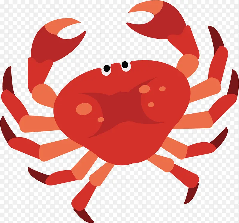 红色卡通海鲜螃蟹