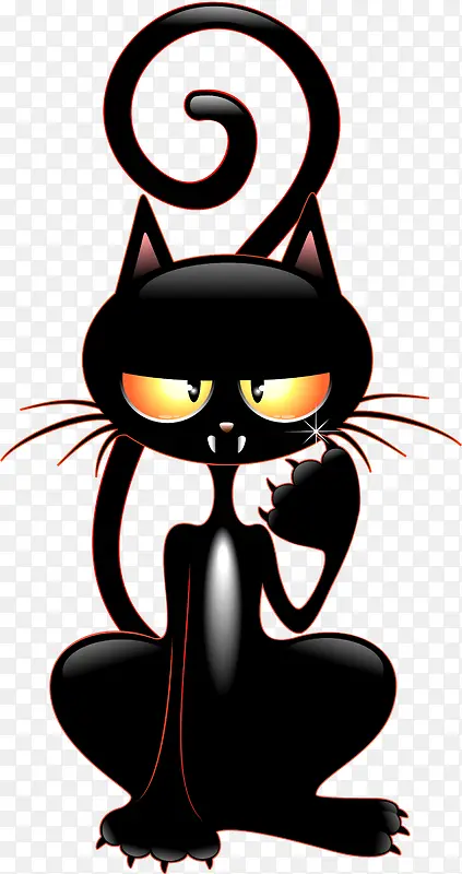 黑色卡通猫咪