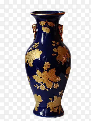 蓝色景泰蓝陶瓷花瓶