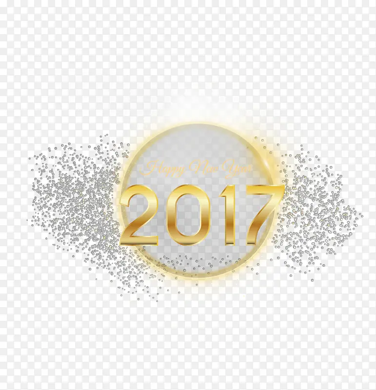 2017新年黄金字闪亮光点圆形