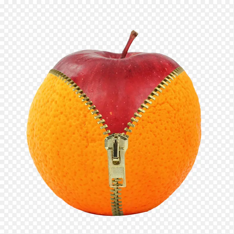 创意水果 穿着橙子外衣的红苹果