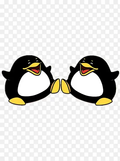 跳舞的两个企鹅