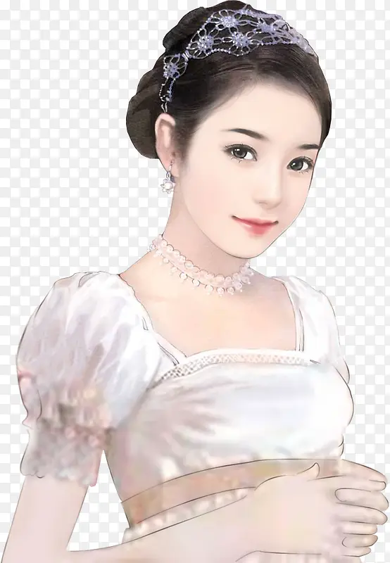 白色裙子的美女