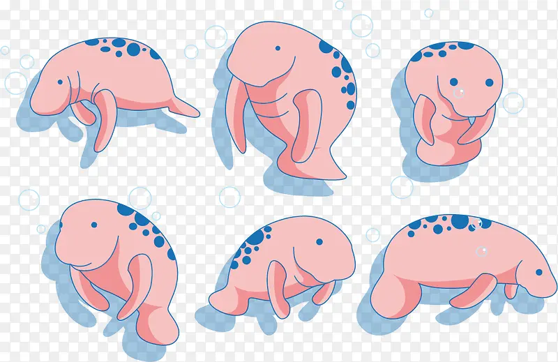 矢量粉色海牛
