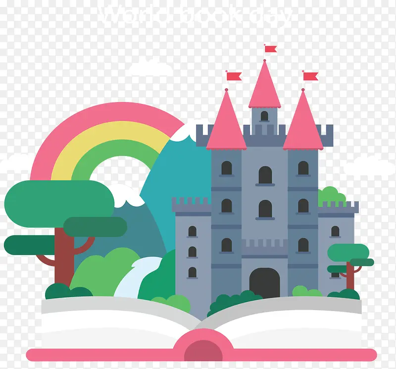 粉色书本中的城堡