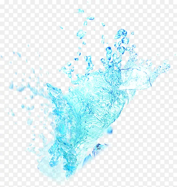 夏日蓝色海报水珠设计