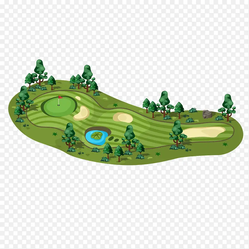 绿色草地高尔夫球场
