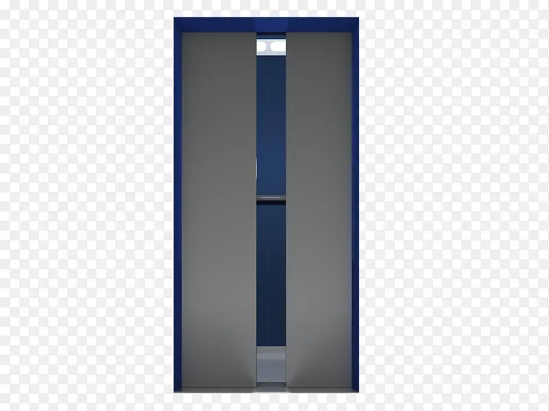 手绘灰色扁平化电梯门