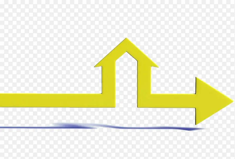 黄色房子形状箭头