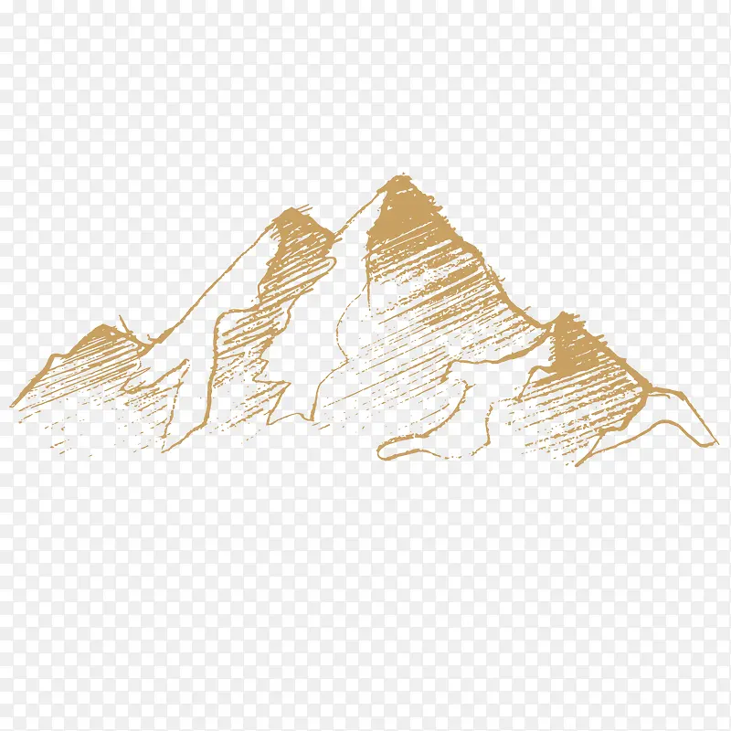 手绘山脉矢量插画