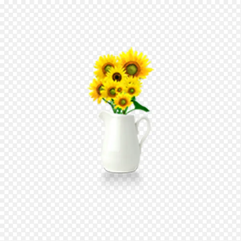 白花瓶黄菊花