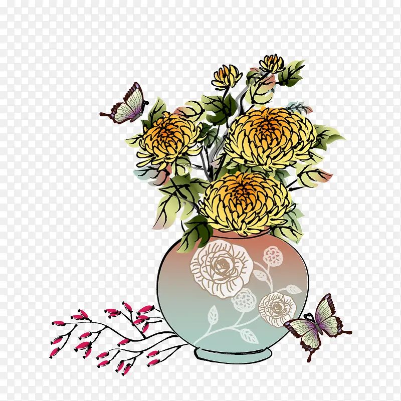 秋菊花瓶