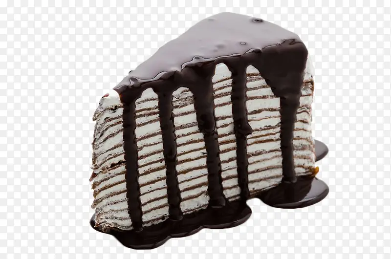棕色手绘千层巧克力蛋糕