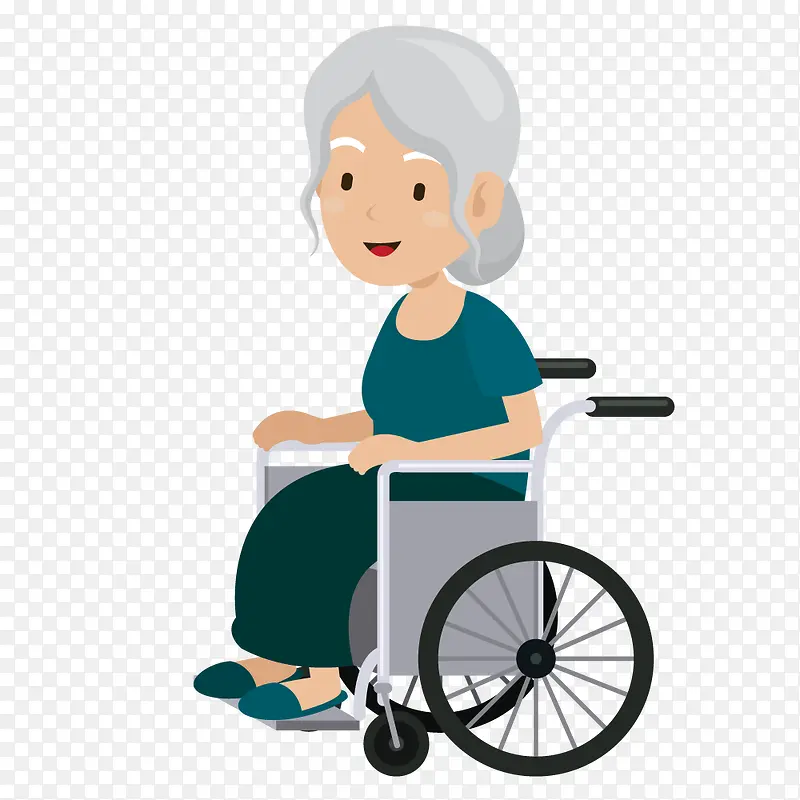 医生与坐轮椅病人交流矢量素材