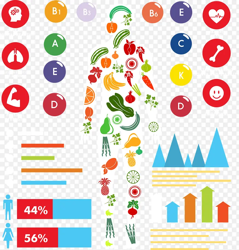 蔬菜补充营养数据图