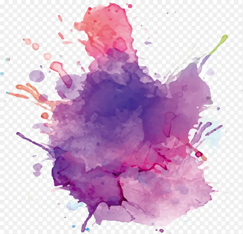 紫色水彩泼墨
