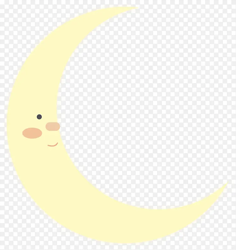 黄色微笑可爱月亮