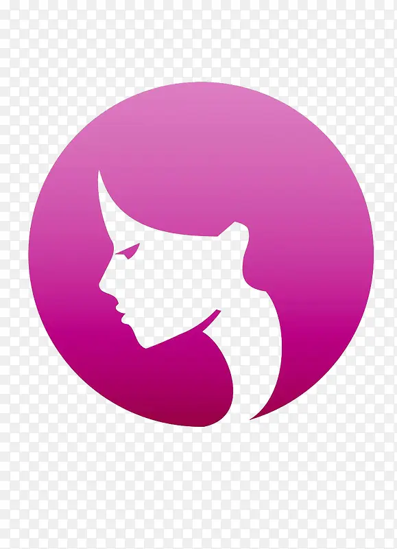 紫色圆形美女减肥logo