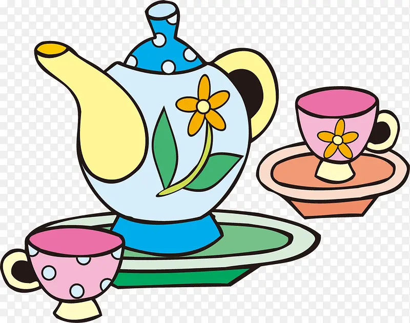 带花的茶壶