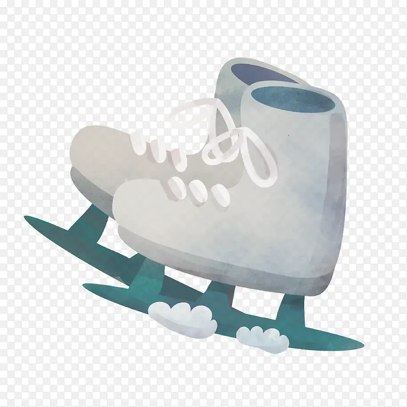 手绘滑冰鞋矢量素材