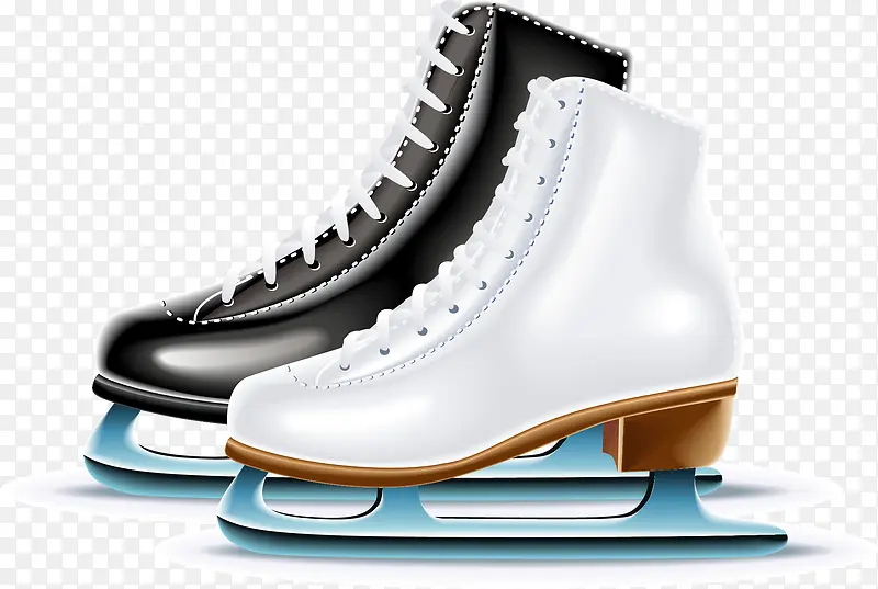 黑白滑冰鞋图案