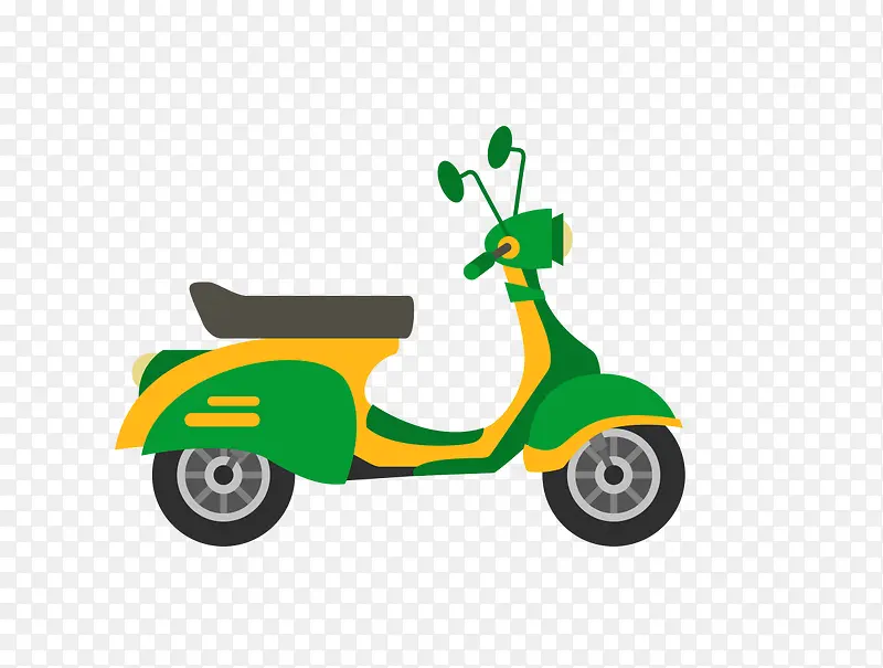 绿色的卡通摩托车