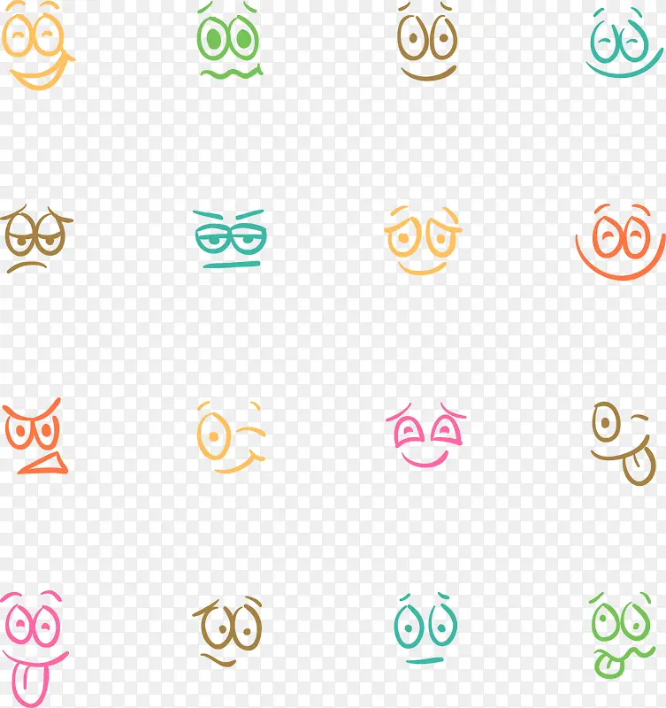 16款简单表情图标矢量素材PNG图片素材下载_图片编号qplkdndq-免抠素材网