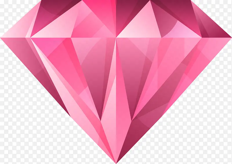 矢量手绘粉色钻石