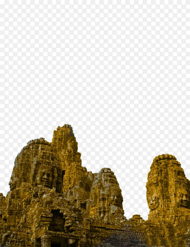 缅甸风景石山佛像