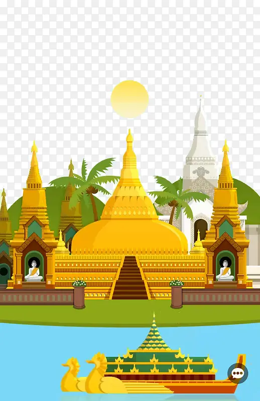 缅甸建筑世界旅游日素材