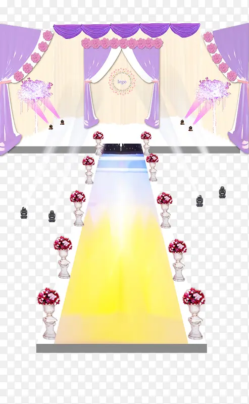 紫色纱幔婚礼