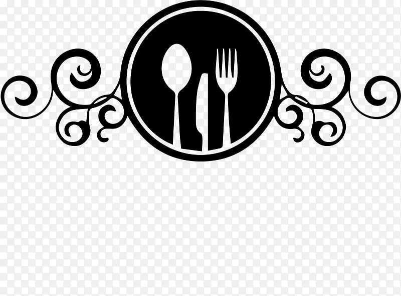 花纹圆形黑色厨房logo