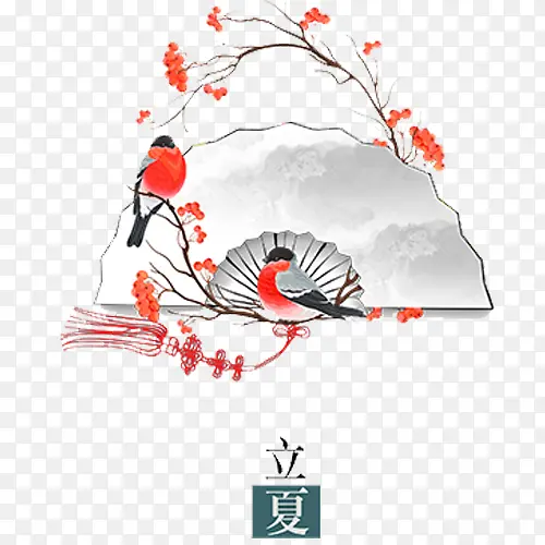 卡通中国风装饰立夏设计图