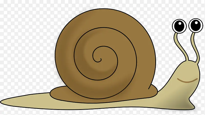 棕色的卡通小蜗牛