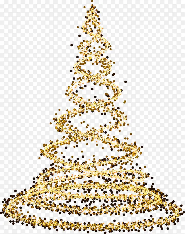金色闪耀曲线圣诞树